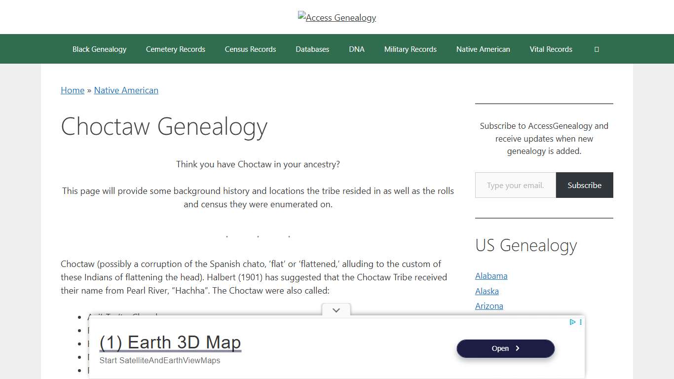 Choctaw Genealogy – Access Genealogy