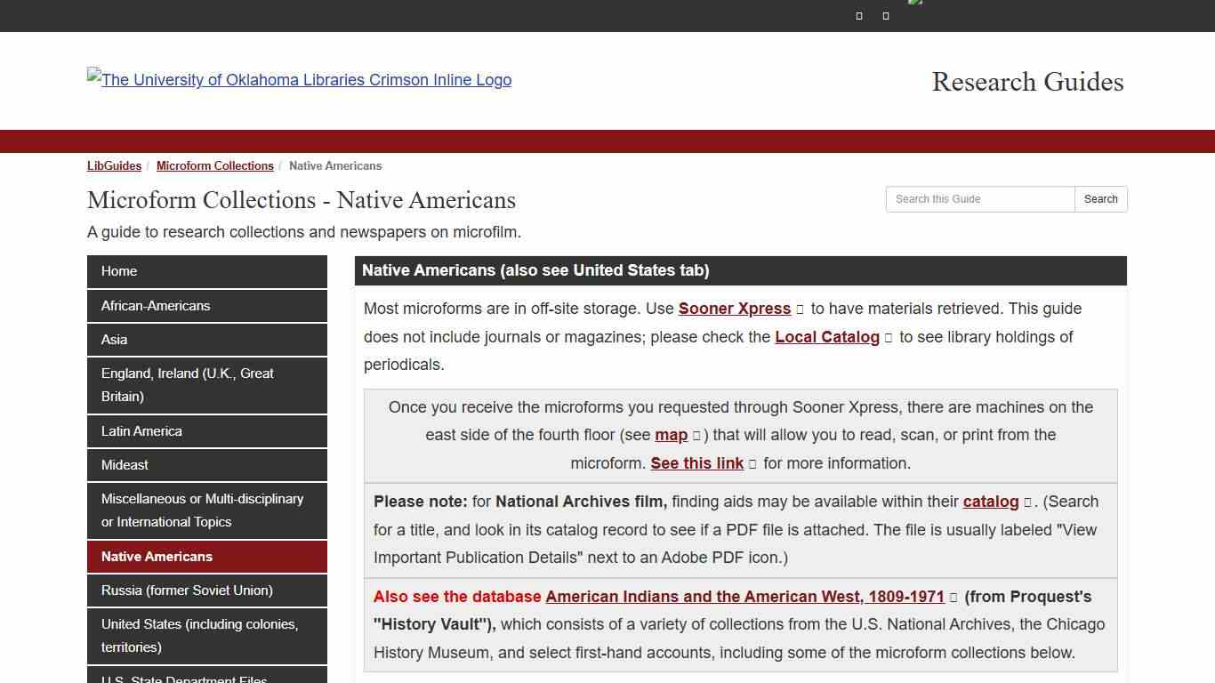 Native Americans - Microform Collections - LibGuides at The University of Oklahoma Libraries